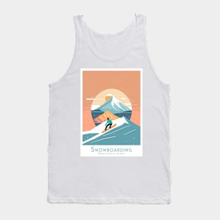 Sunset Ride - Snowboarding the Alpine Glow Tank Top